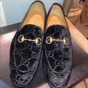 Gucci Jordaan CG Velvet Loafers Size